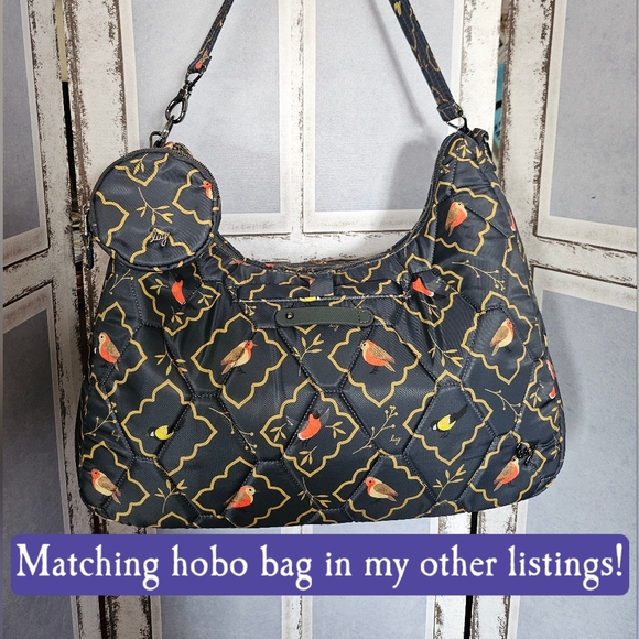 NWT Lug Puddle Jumper Duffle Laptop Travel Tote In Songbirds Grey, Retail $165 - Picture 9 of 9